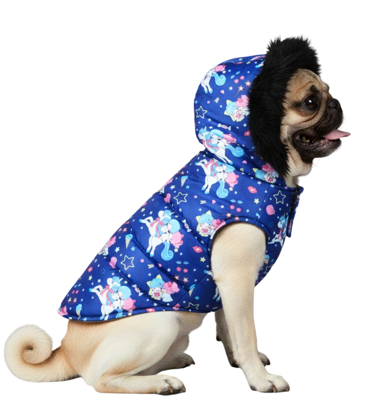 DogsMart Space Print Puffer Jacket for Dogs – Blue