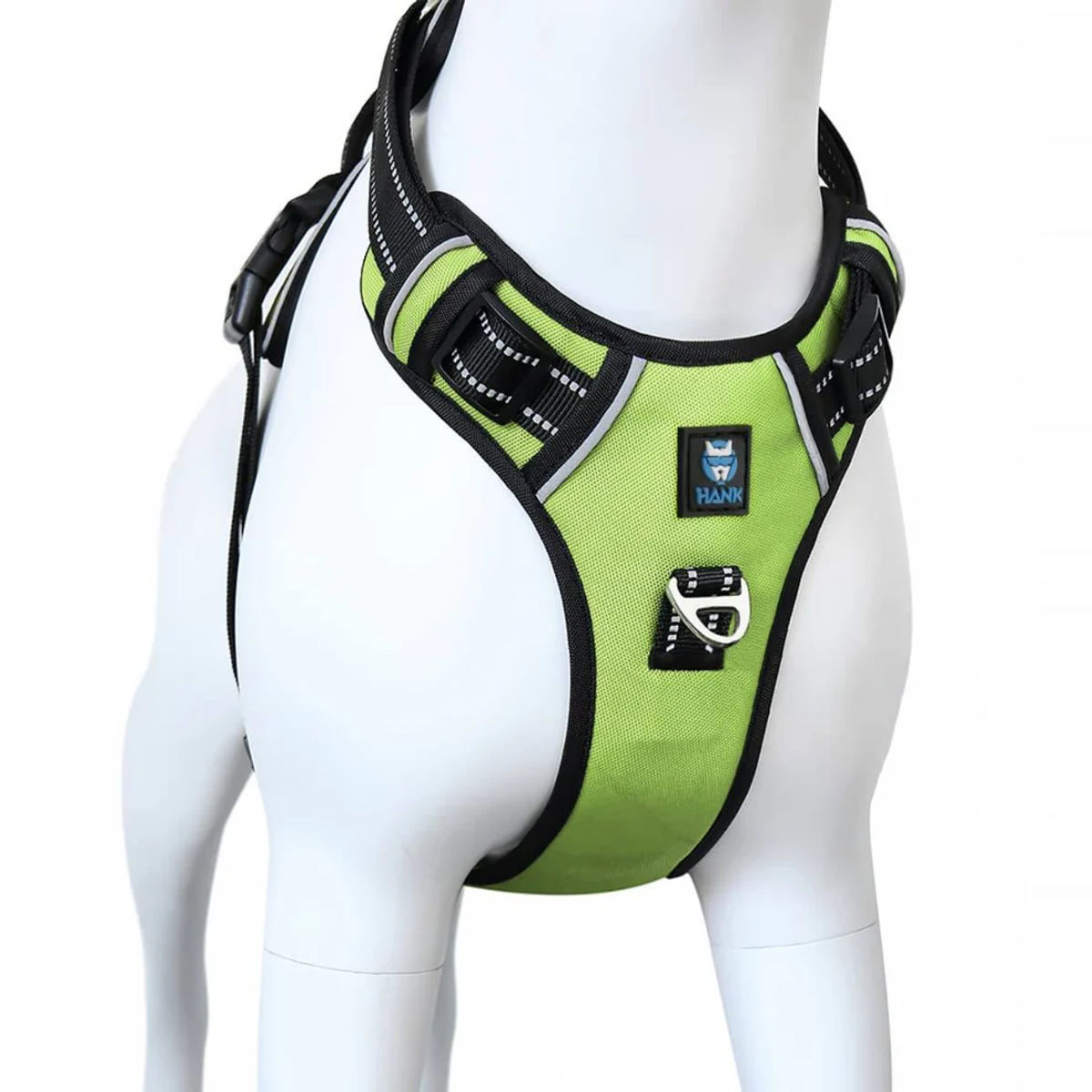 HANK 3M Reflective No-Pull Dog Harness – Neon Green
