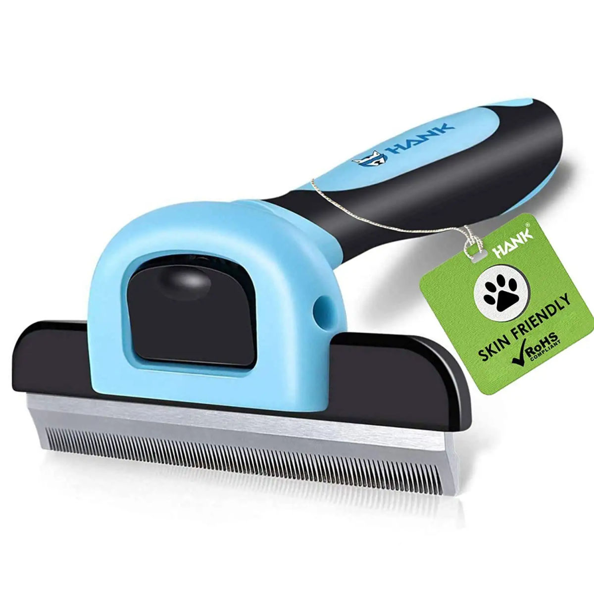 HANK De-Shedding Grooming Brush for Dogs & Cats – Black & Blue