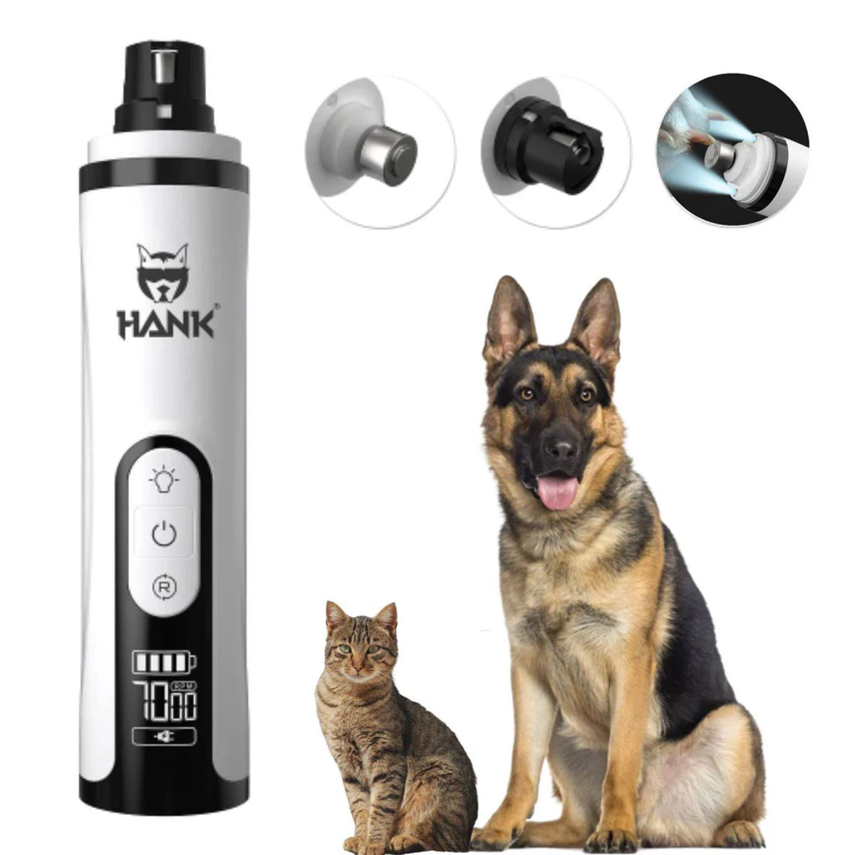 HANK M5 Pro Rechargeable Pet Nail Grinder with LED Light