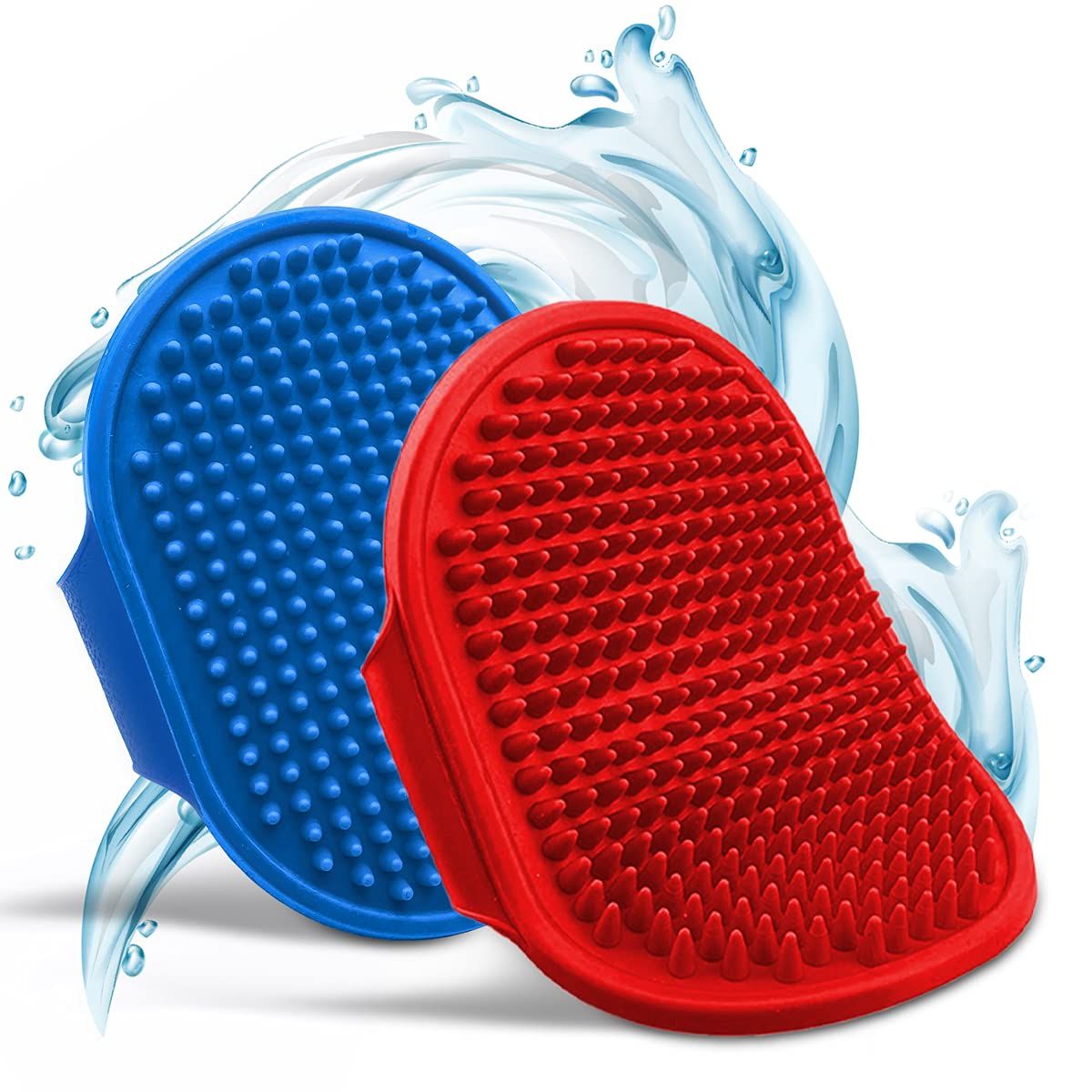 Silicone Bath & Massage Grooming Glove Brush for Dogs