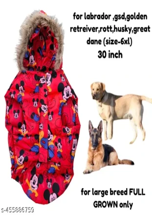DogSmart Mickey Mouse Dog Puffer Jacket - Warm & Stylish Winter Coat for Dogs for large breed dogs
