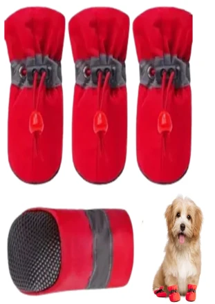 DogsMart Small Dog Shoes for Shih Tzu, Pug, Toy Breeds & simillar Dogs  – Anti-Slip Dog Boots – Adjustable